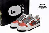 A Bathing Ape Bape Sk8 Sta Low White Red 1G70-109-0020