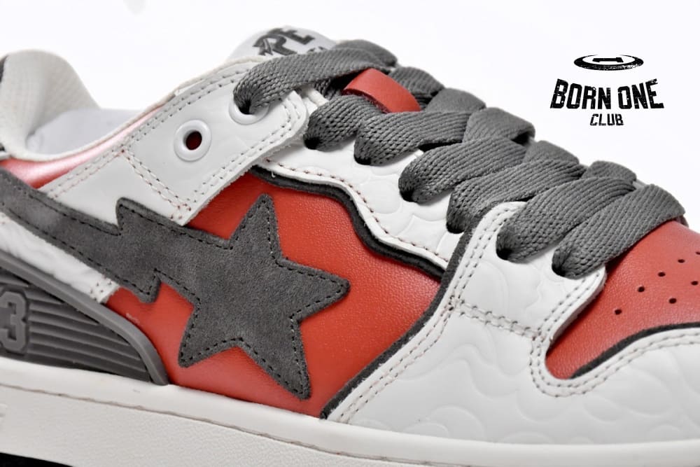 A Bathing Ape Bape Sk8 Sta Low White Red 1G70-109-0020