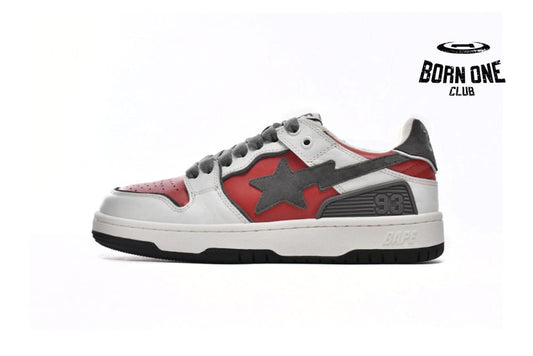 A Bathing Ape Bape Sk8 Sta Low White Red 1G70-109-0020