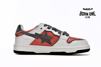 A Bathing Ape Bape Sk8 Sta Low White Red 1G70-109-0020
