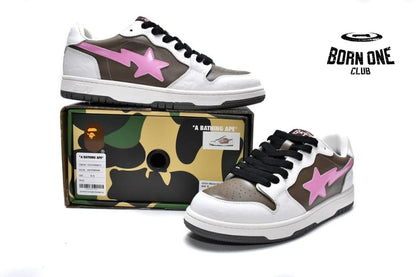 A Bathing Ape Bape SK8 Sta White Brown