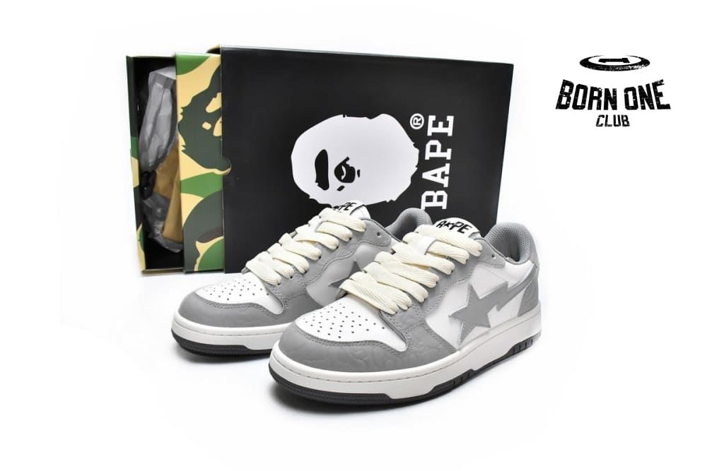 A Bathing Ape Bape SK8 Sta White Grey
