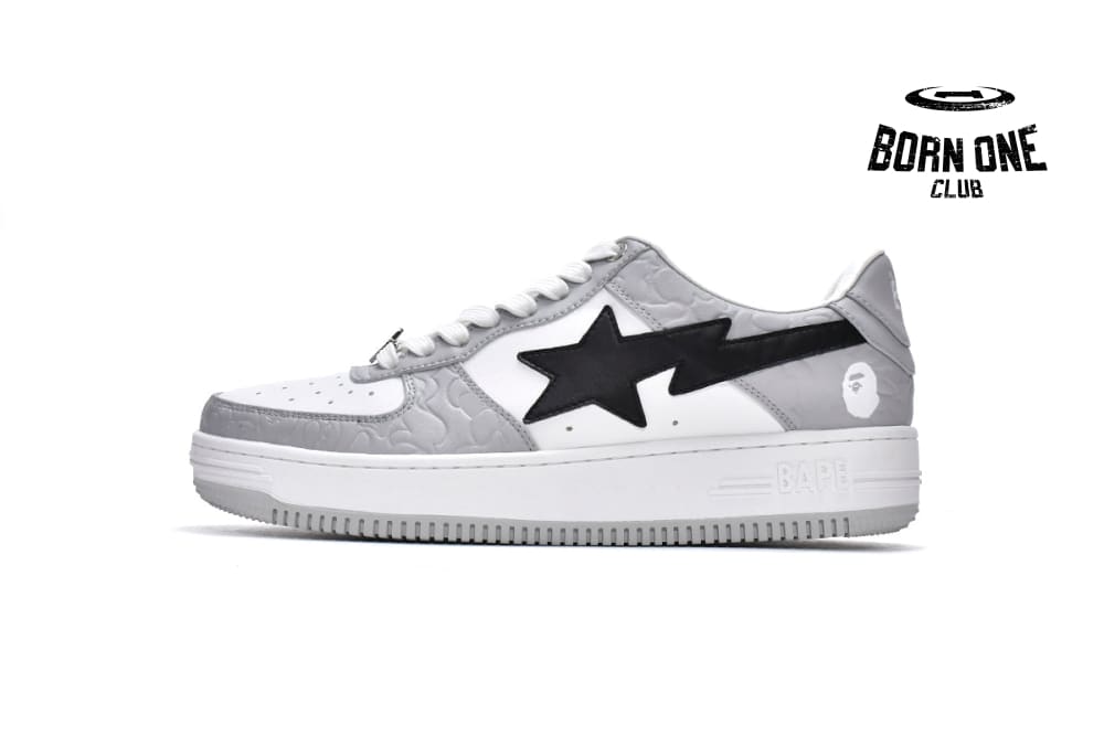 A Bathing Ape Bape SK8 Sta White Grey Black