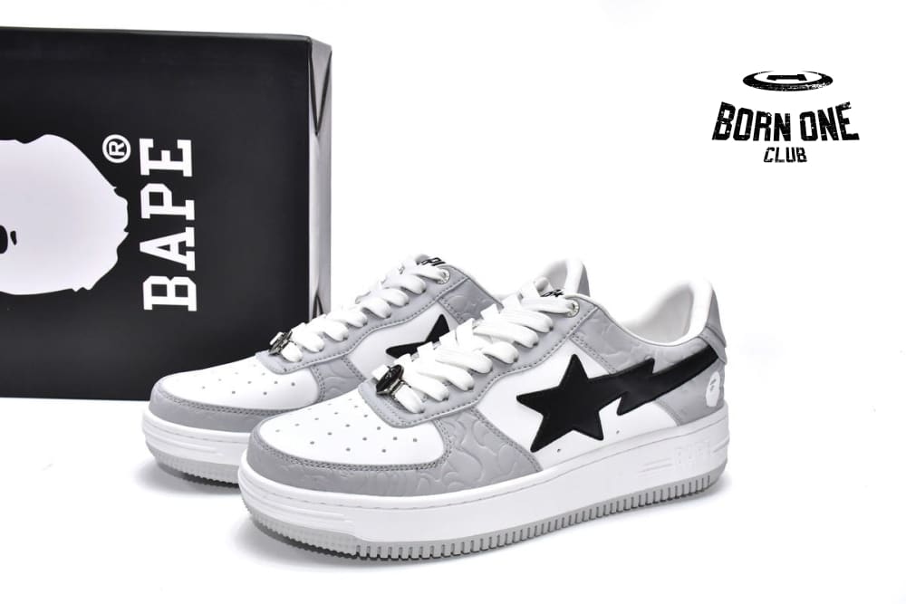 A Bathing Ape Bape SK8 Sta White Grey Black