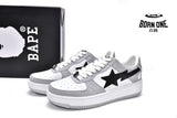 A Bathing Ape Bape SK8 Sta White Grey Black