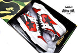 A Bathing Ape Bape SK8 Sta White Red