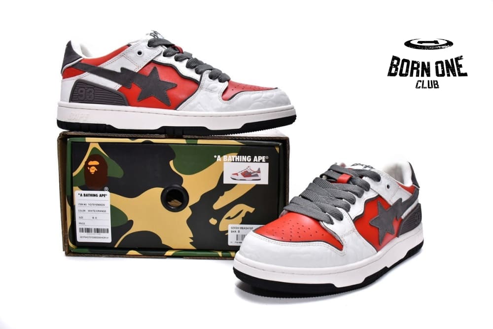 A Bathing Ape Bape SK8 Sta White Red