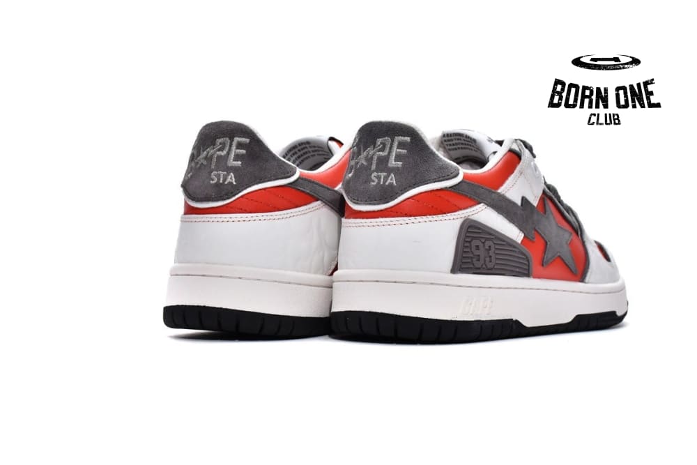 A Bathing Ape Bape SK8 Sta White Red