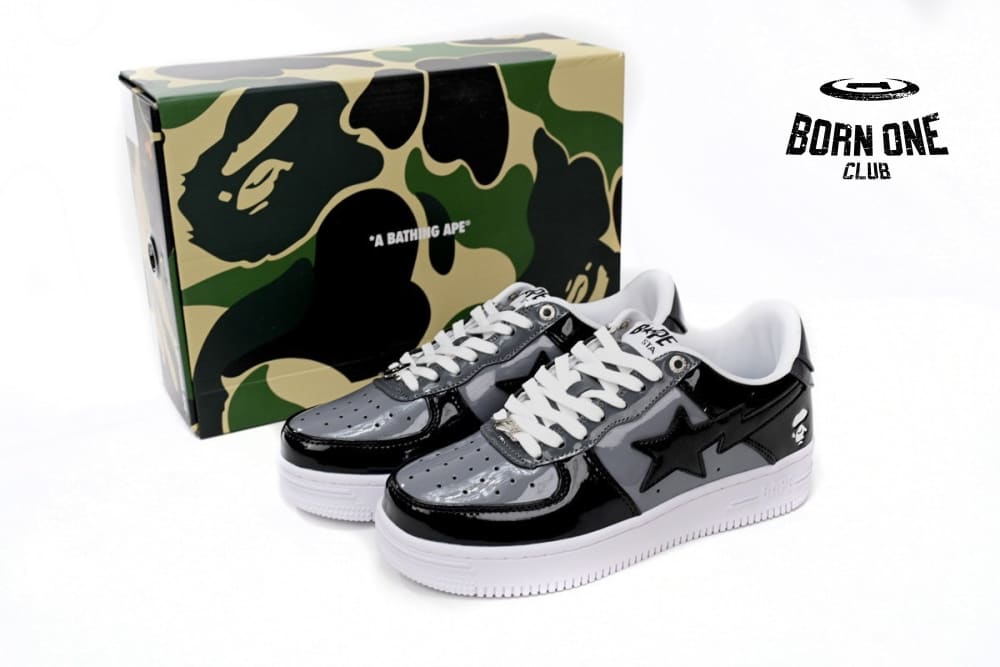A Bathing Ape Bape Sta Low Black Grey 1F80191003