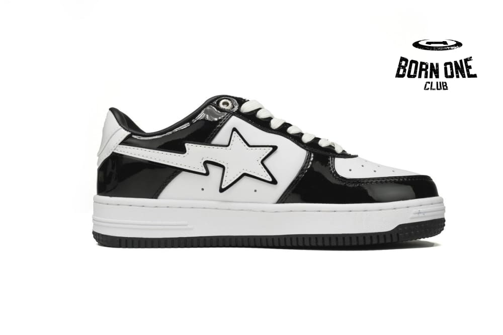 A Bathing Ape Bape Sta Low Black White 1H70-191-001