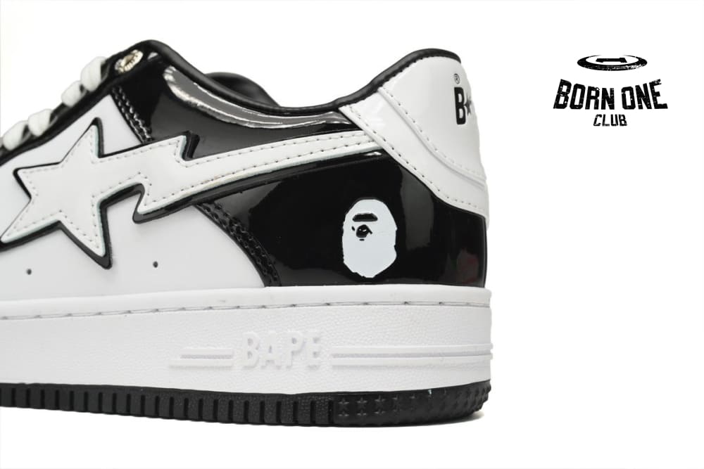 A Bathing Ape Bape Sta Low Black White 1H70-191-001