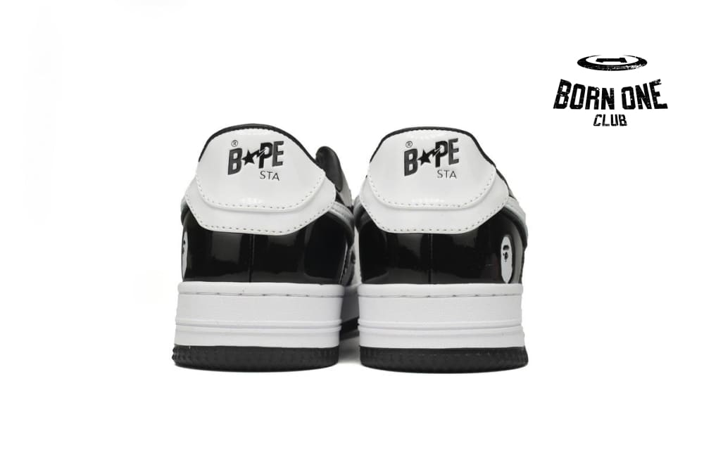 A Bathing Ape Bape Sta Low Black White 1H70-191-001