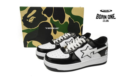 A Bathing Ape Bape Sta Low Black White 1H70-191-001