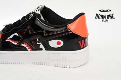 A Bathing Ape Bape Sta Low Mad Shark Black Orange 1H30191005-BLK