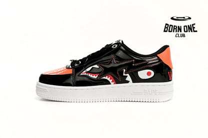 A Bathing Ape Bape Sta Low Mad Shark Black Orange 1H30191005-BLK
