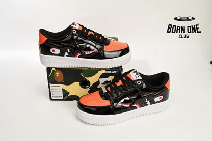 A Bathing Ape Bape Sta Low Mad Shark Black Orange 1H30191005-BLK