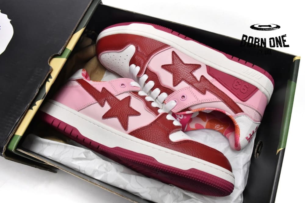 A Bathing Ape Bape Sta Low Mountain White Red