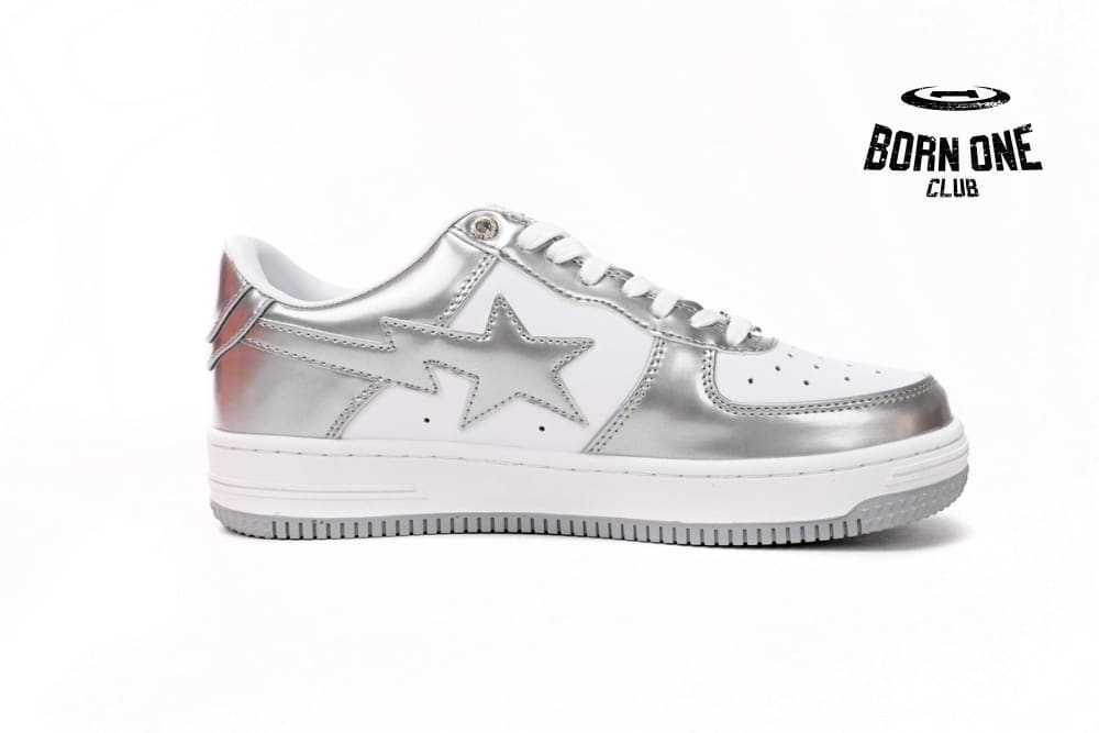 A Bathing Ape Bape Sta Low Silver White 1H73191921