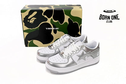 A Bathing Ape Bape Sta Low Silver White 1H73191921