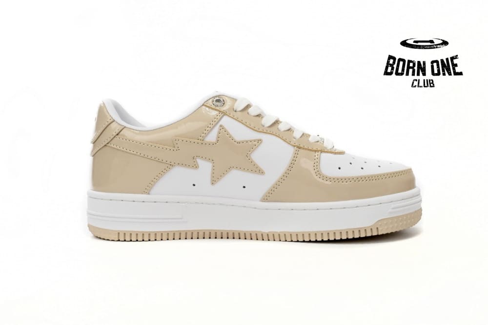 A Bathing Ape Bape Sta Low White Brown Mirror Surface 1170191022