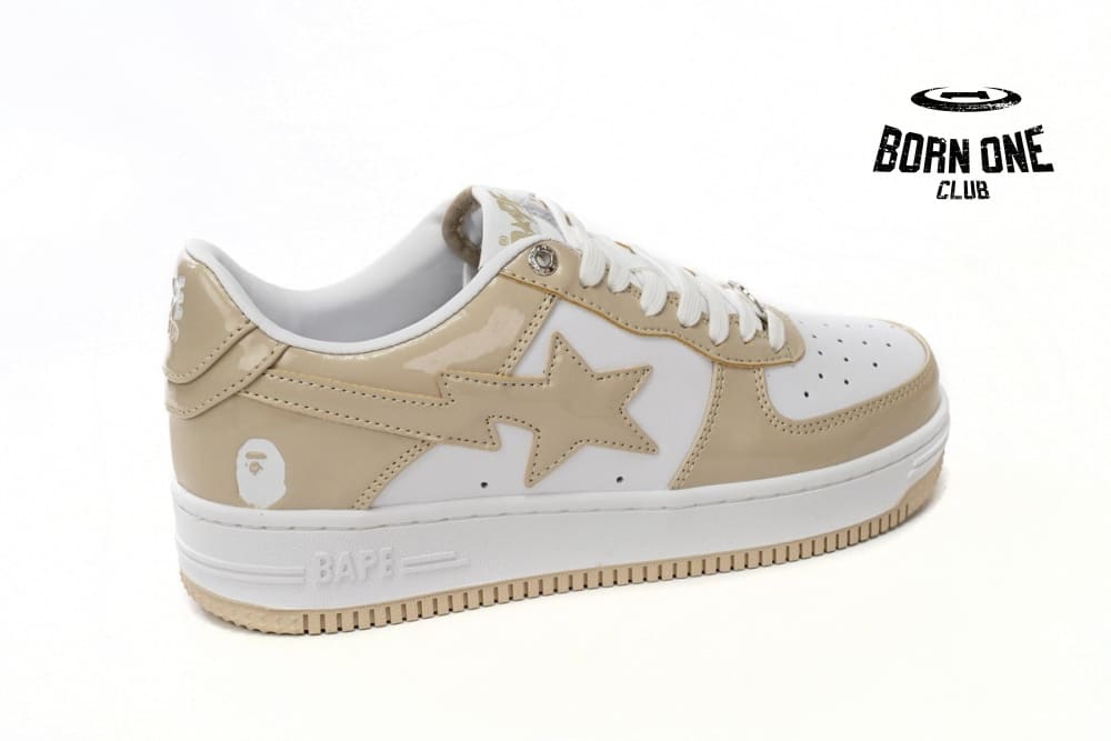 A Bathing Ape Bape Sta Low White Brown Mirror Surface 1170191022