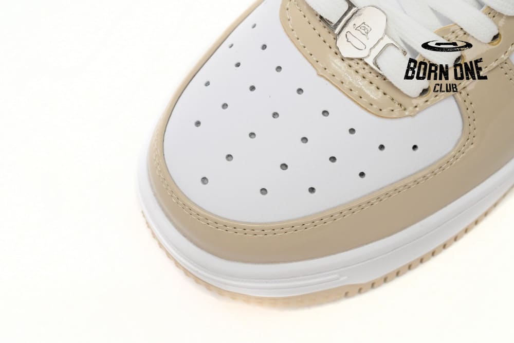 A Bathing Ape Bape Sta Low White Brown Mirror Surface 1170191022