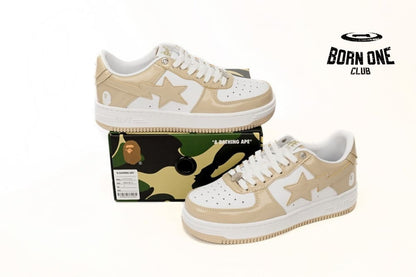 A Bathing Ape Bape Sta Low White Brown Mirror Surface 1170191022