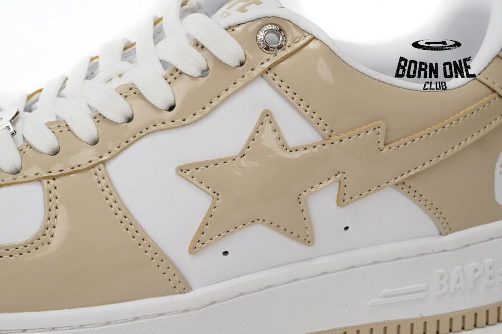 A Bathing Ape Bape Sta Low White Brown Mirror Surface 1170191022