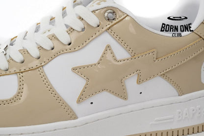 A Bathing Ape Bape Sta Low White Brown Mirror Surface 1170191022