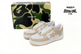 A Bathing Ape Bape Sta Low White Brown Mirror Surface 1170191022
