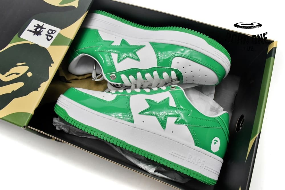A Bathing Ape Bape Sta Low White Green