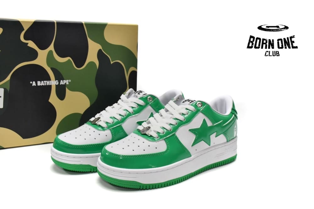 A Bathing Ape Bape Sta Low White Green