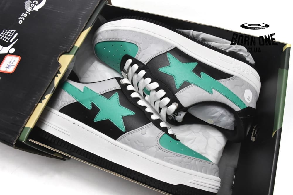 A Bathing Ape Bape Sta Low White Green Black