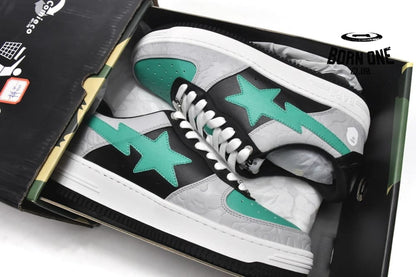 A Bathing Ape Bape Sta Low White Green Black