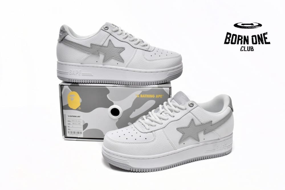 A Bathing Ape Bape Sta Low White Grey 1H73-191-921