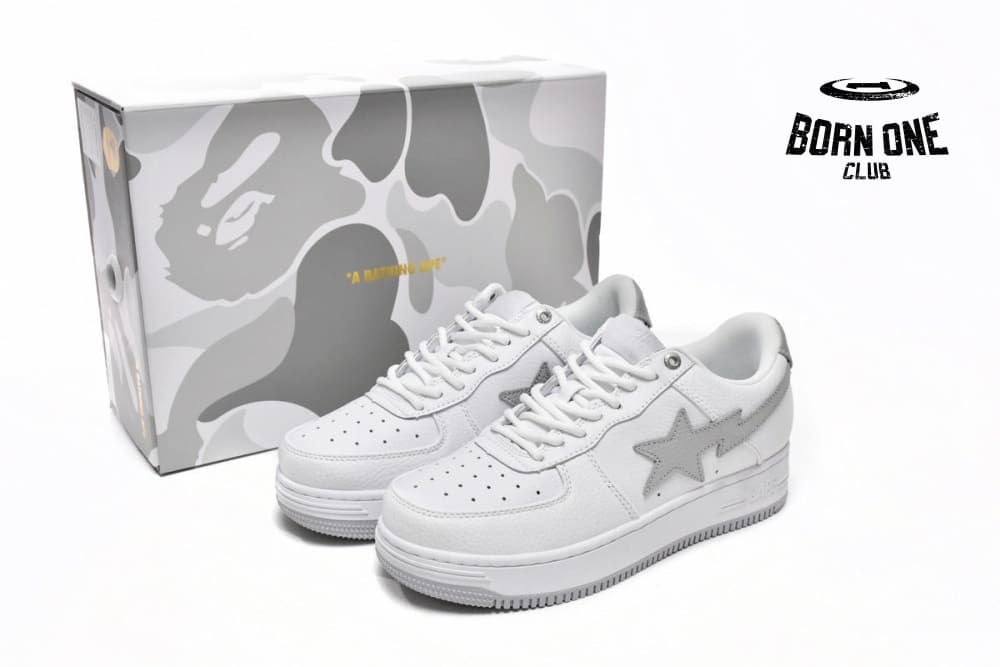 A Bathing Ape Bape Sta Low White Grey 1H73-191-921