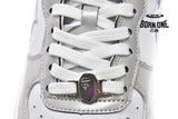 A Bathing Ape Bape Sta Low White Grey Mirror Surface