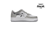 A Bathing Ape Bape Sta Low White Grey Mirror Surface