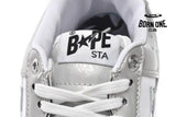 A Bathing Ape Bape Sta Low White Grey Mirror Surface