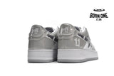 A Bathing Ape Bape Sta Low White Grey Mirror Surface