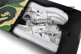 A Bathing Ape Bape Sta Low White Grey Mirror Surface