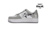 A Bathing Ape Bape Sta Low White Grey Mirror Surface