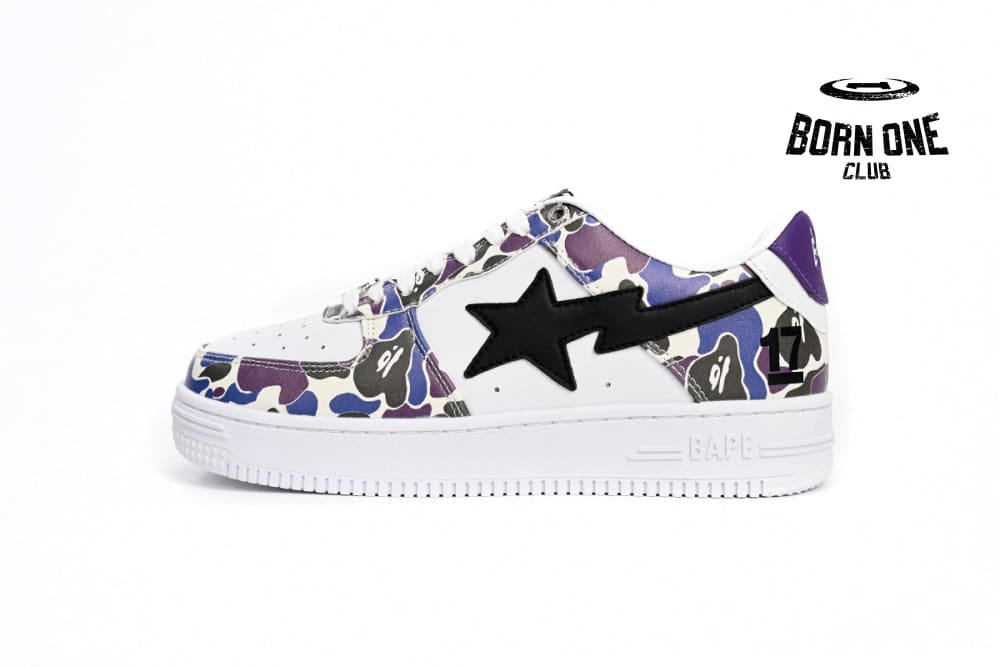 A Bathing Ape Bape Sta Low White Purple Color Spray 1J22-291-004
