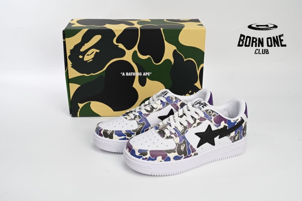 A Bathing Ape Bape Sta Low White Purple Color Spray 1J22-291-004