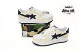 A Bathing Ape Bape Sta Low White Snake Skin Pattern 1I80191009