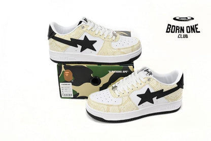 A Bathing Ape Bape Sta Low White Snake Skin Pattern 1I80191009