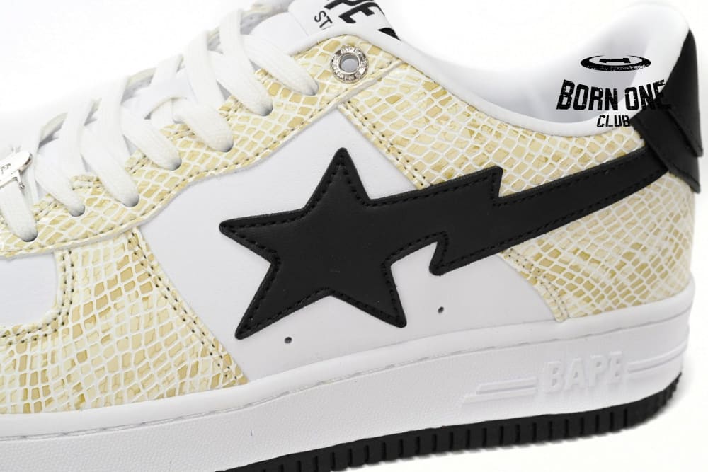 A Bathing Ape Bape Sta Low White Snake Skin Pattern 1I80191009