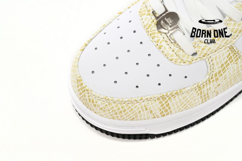 A Bathing Ape Bape Sta Low White Snake Skin Pattern 1I80191009