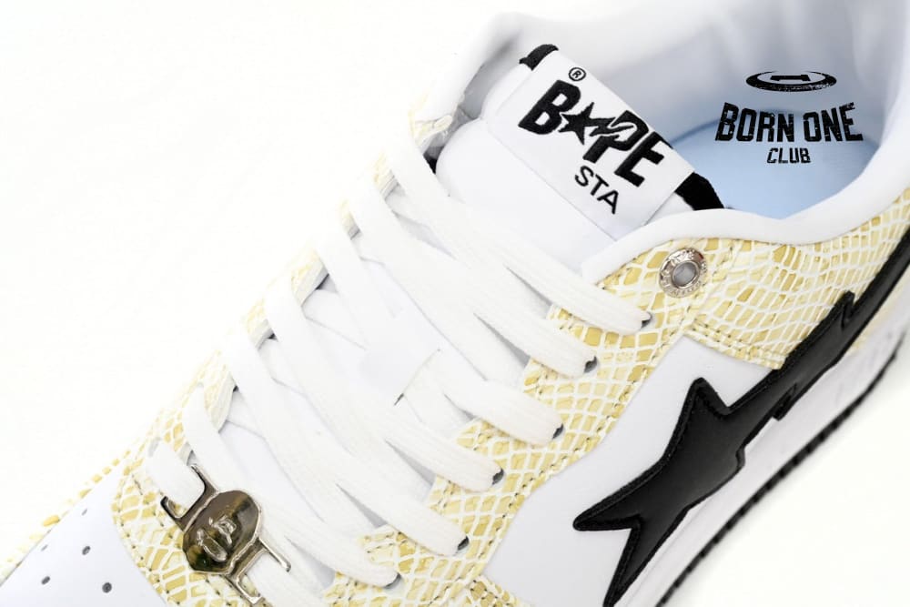 A Bathing Ape Bape Sta Low White Snake Skin Pattern 1I80191009