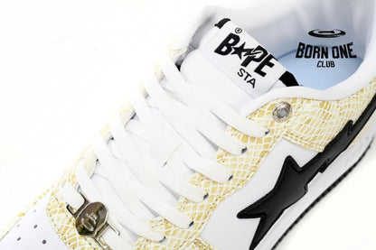 A Bathing Ape Bape Sta Low White Snake Skin Pattern 1I80191009